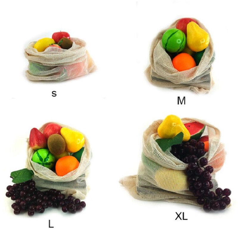wholesale eco net bag organic 100% cotton mesh drawstring bag