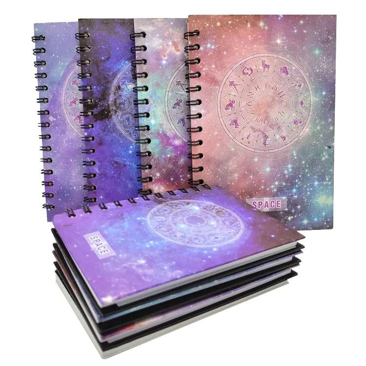 In Stock Zodiac Space Design A5 A6 Paper Hardcover Diary Journal Spiral School Notebook