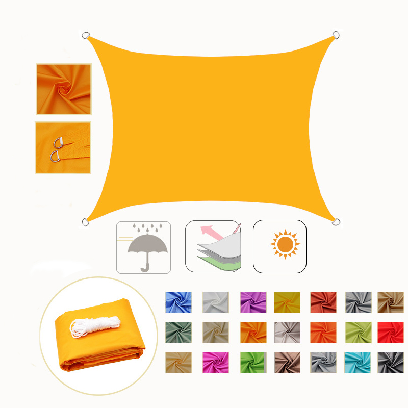 2*3M Uv Resistant Rectangle Outdoor Waterproof Breathable Sun Shade Sail For Garden