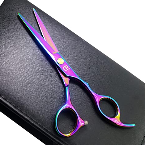 6 Inch Barber hair Cutting Scissors Sharp Blades 420c Stainless Steel Rainbow Color Professional Hair Cutting Shears