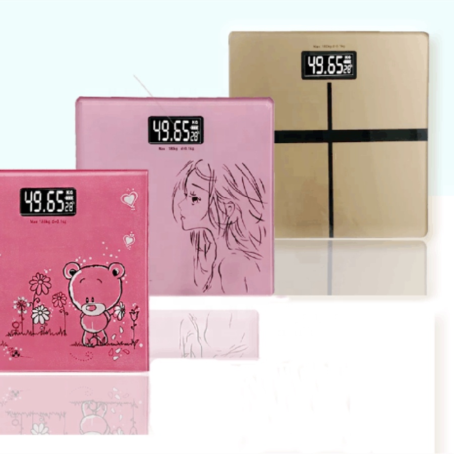 Safe Tempered Glass Panel Custom Logo Printing Body Healthy Weighting Scale