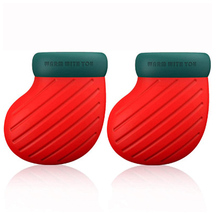 High quality Portable Christmas Craft Microwave Heating Bottle Environmental Silicone Hot Water Bag