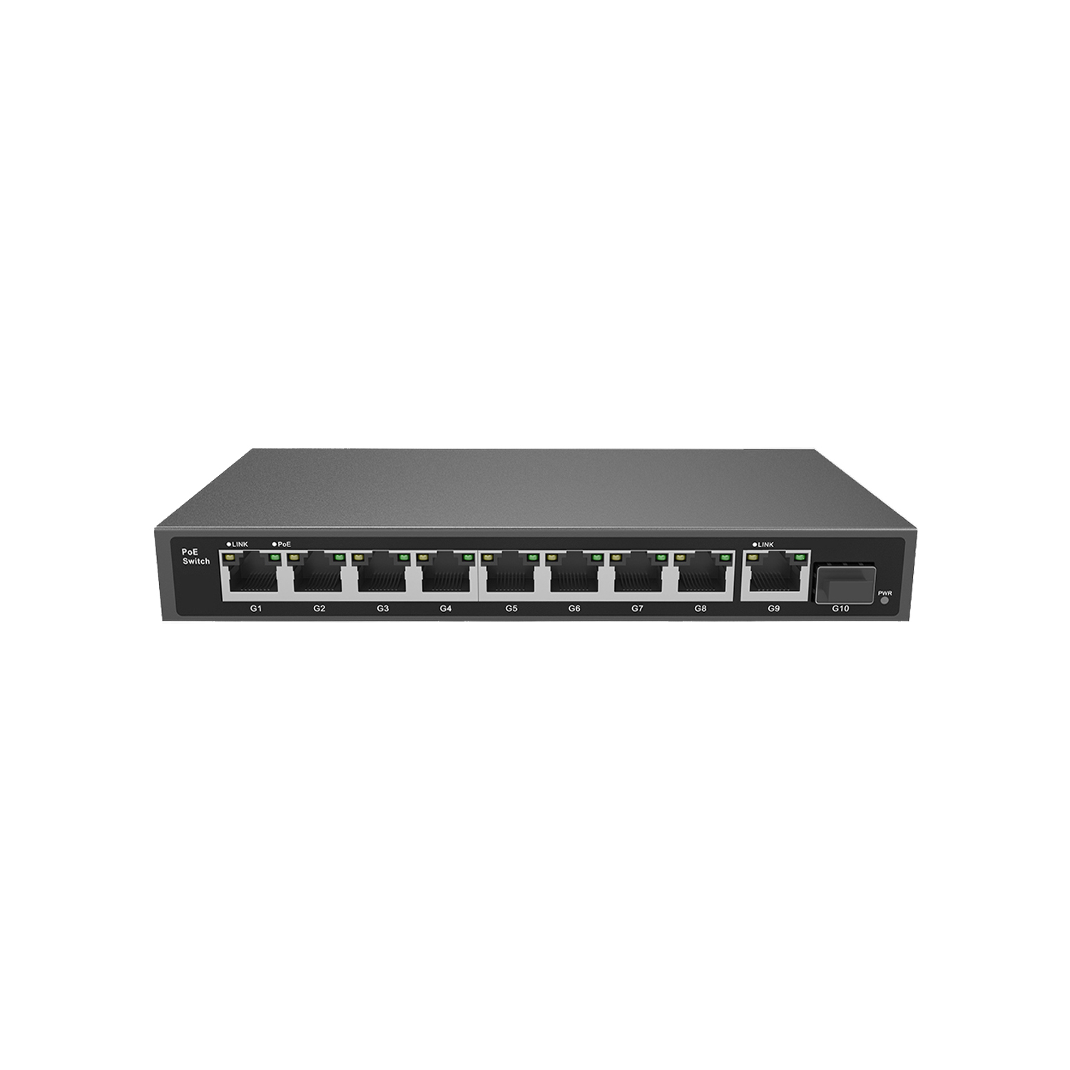 T 30W IEEE802.3af/at Gigabit 8 Ports RJ45 POE Network Switch with Poe++ Ethernet Metal Managed Network Switch