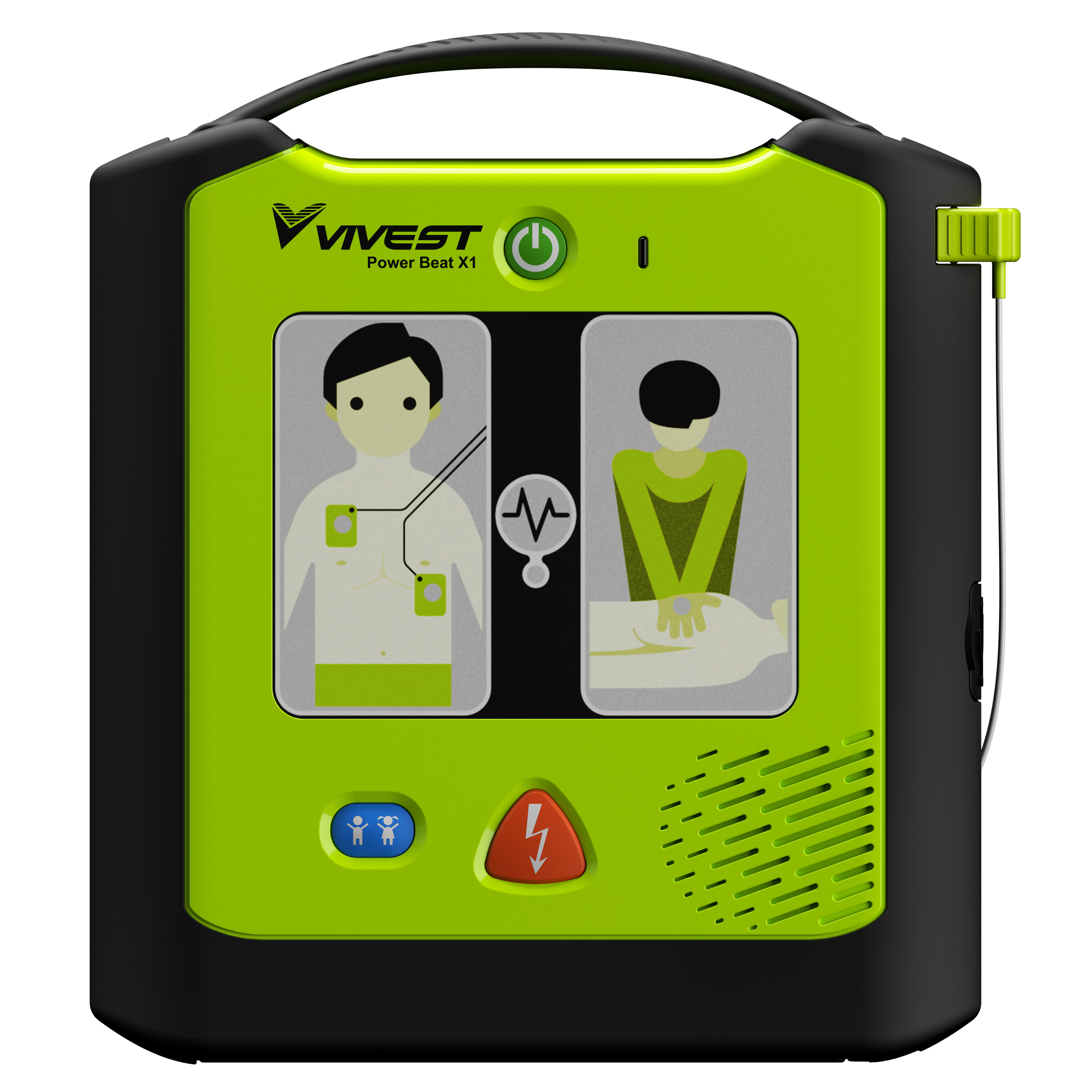 Semi-automatic external defibrillator PowerBeat X3 AED for early cardiac arrest patients