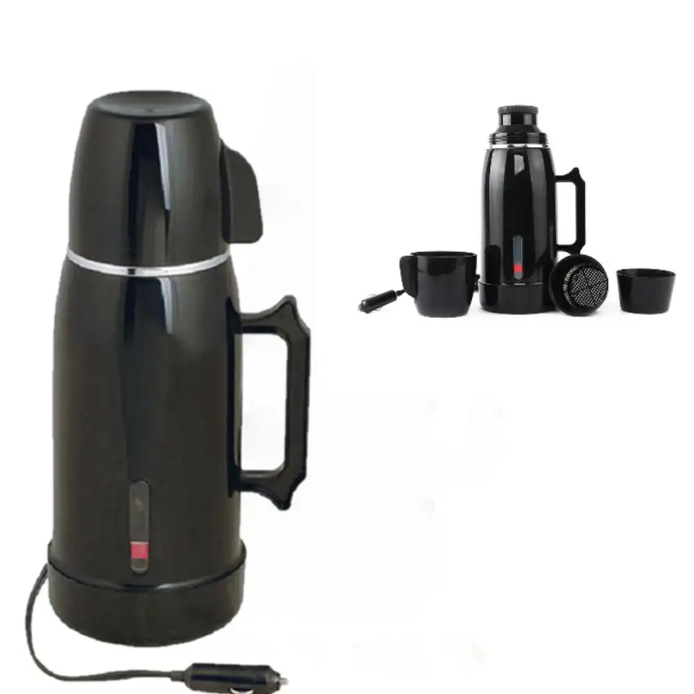 Car Electric Kettle 1L Heating Thermos Portable Boiling Mug DC 12V Hot Water Pot Stainless Steel Boil Cup Quick Heated with Tea