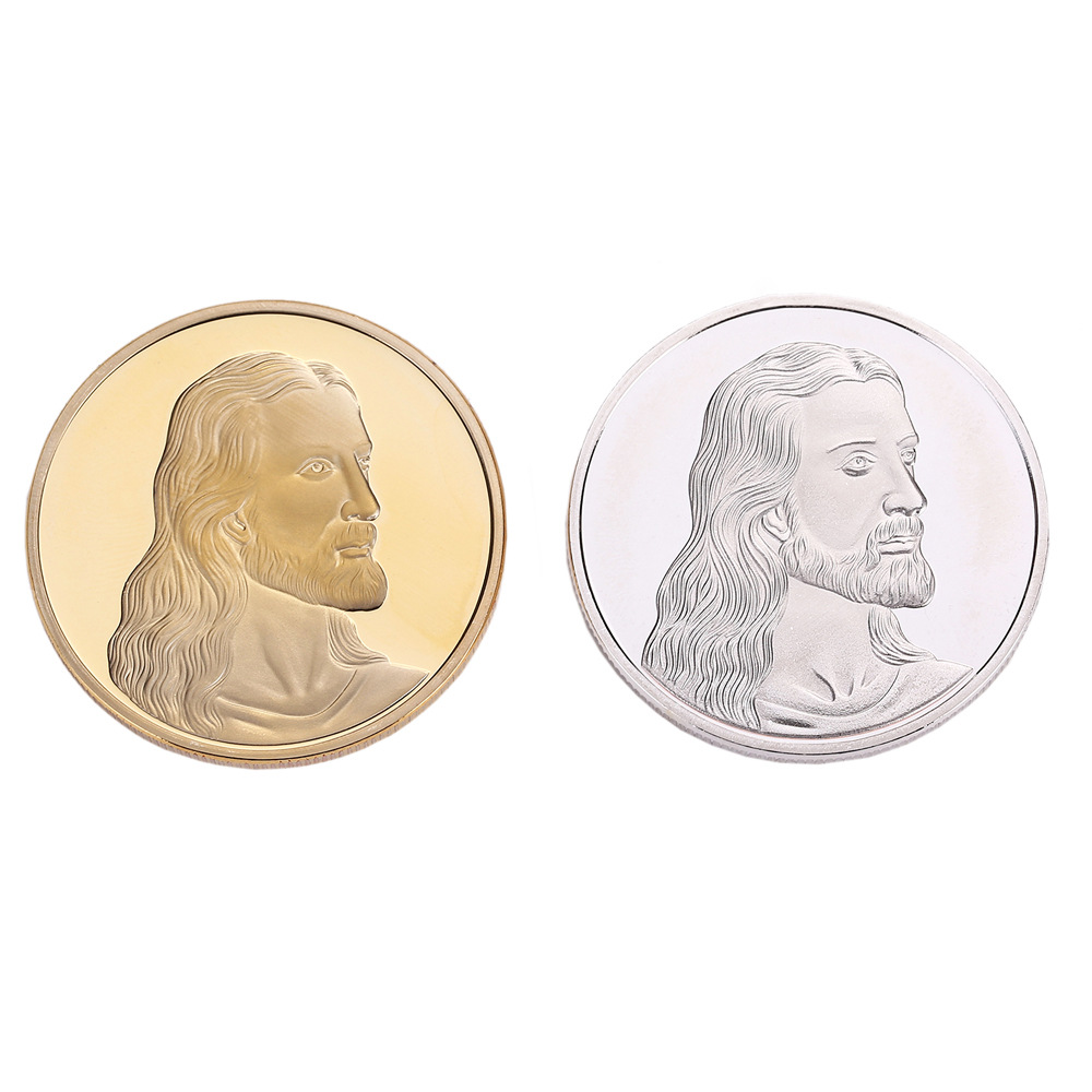 in stock promotion gift cheap price high quality gold silver challenge coins Christianity Jesus dinner challenge coins