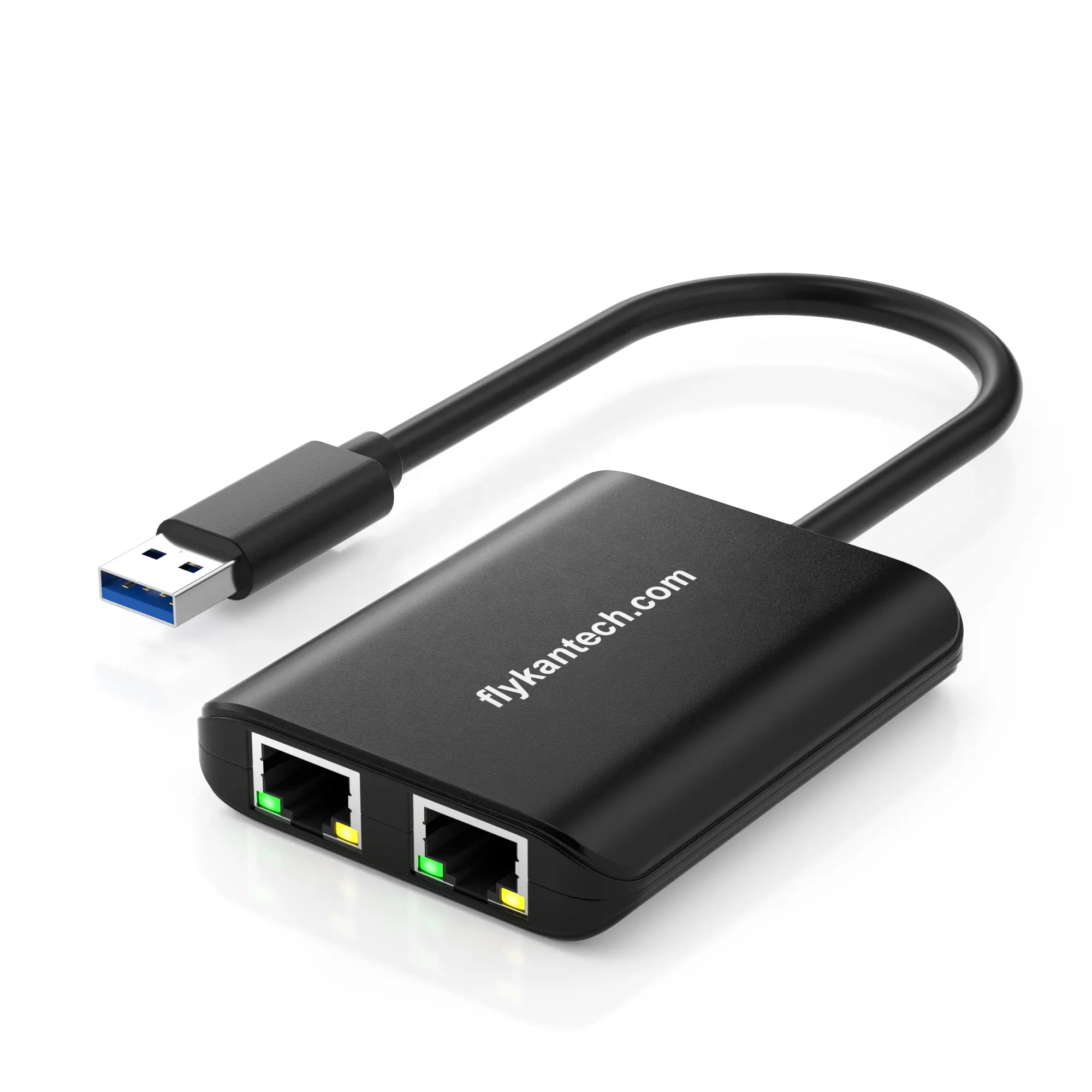 DriverGenius CU200 | USB 3.0 to Dual Port Gigabit Ethernet Adapter w/USB Port - 10/100/100 - USB Gigabit LAN Network NIC Adapter