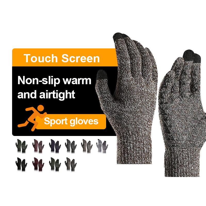 HSD Popular 2021 In Stock 7 Days Sport Gloves Winter Gloves Thick Knit Touch Screen Running For biking Racing Gloves