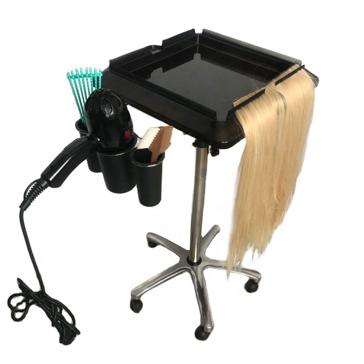 Stainless Steel Plastic Hair Extension, Wig Salon Trolley, Hair Extension Holder