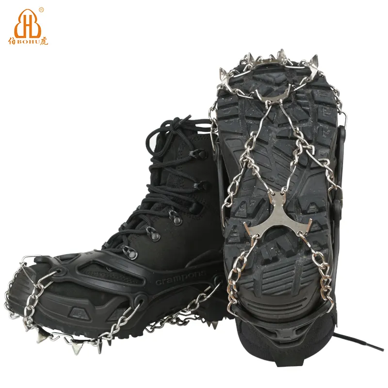 BOHU High Quality Ice Snow Crampon Snow Cleats Hiking Shoes Cover Ice Gripper
