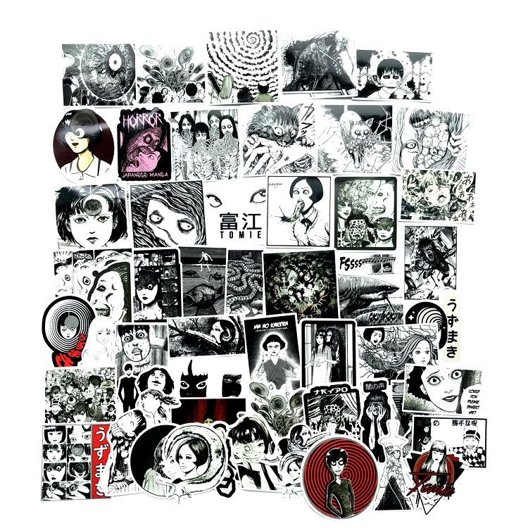 56Pcs/lot Japan Kawakami Tomie Stickers ITO leap second Decal For Snowboard Laptop Luggage Car Fridge stickers