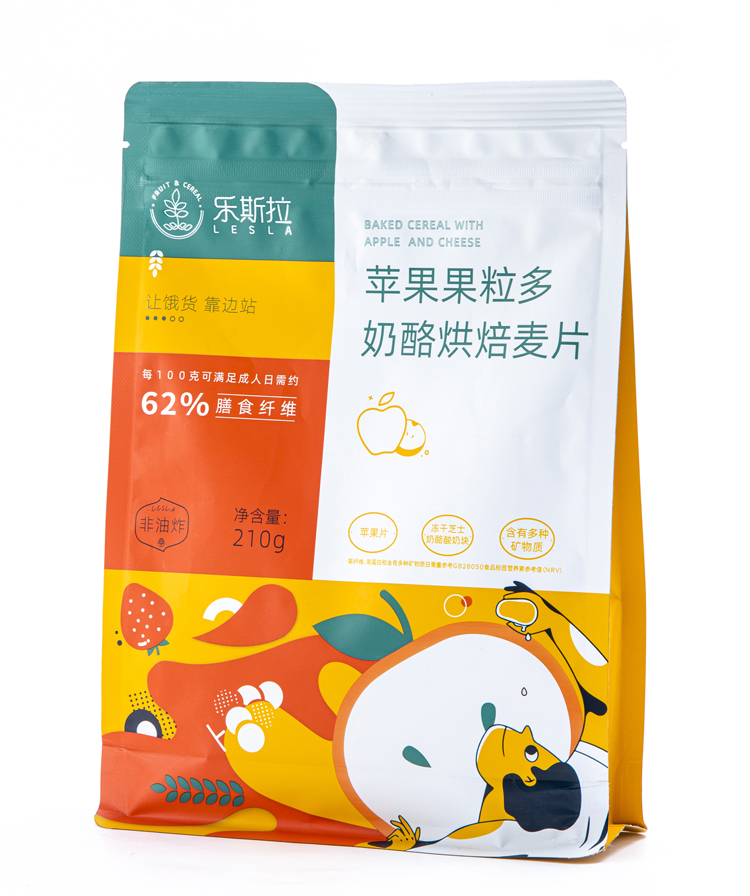 Здоровые хлопья Muesli, гранила, миндаль, яблоко и сыр, держит ваш живот наполненным в течение длительного времени без сахара