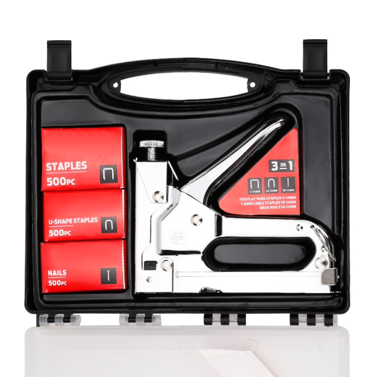Chrome heavy duty 3 way Набор степлера Скоби с коробкой