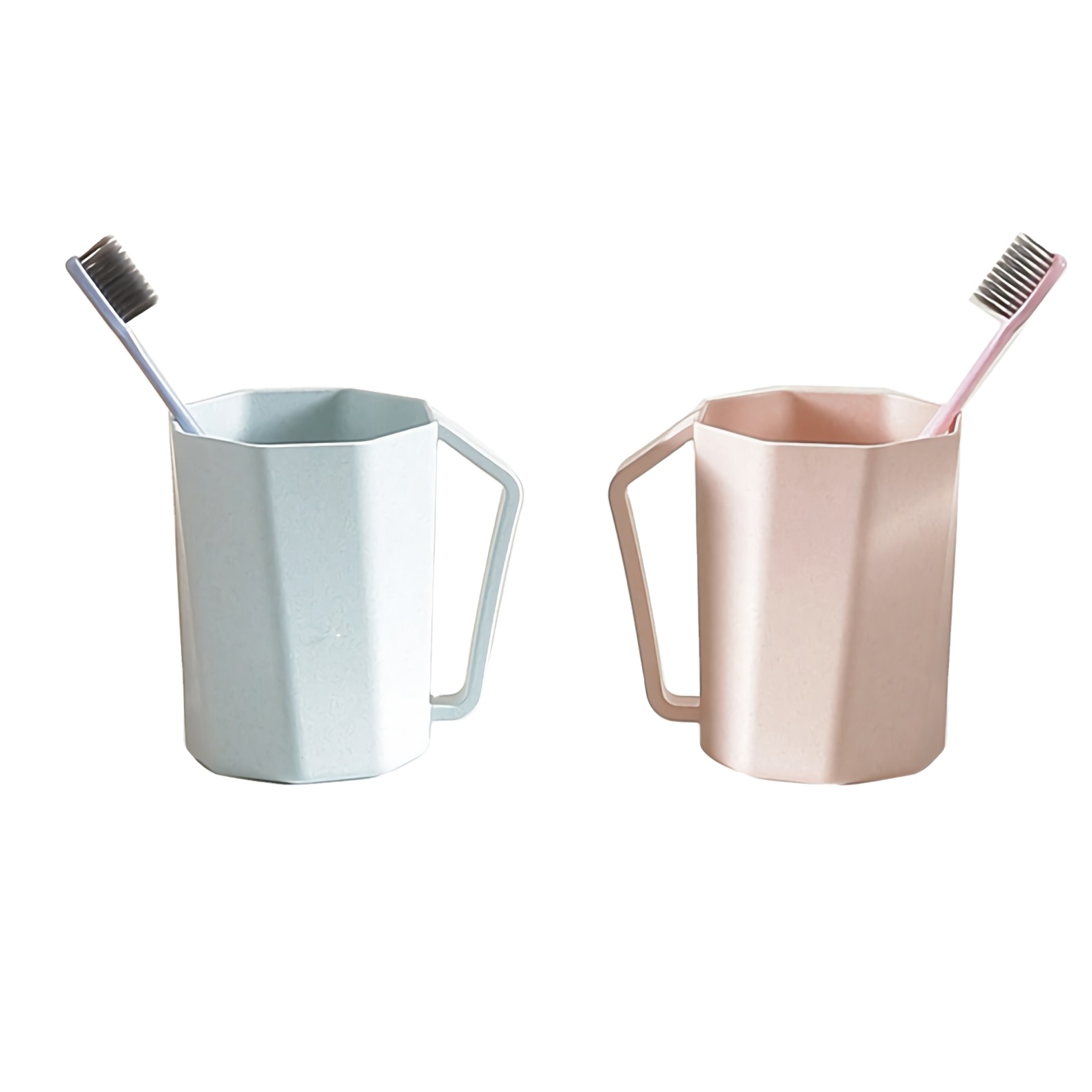 Hot sales Toothbrush Cup Personalized geometric large tooth brushing cup with handle