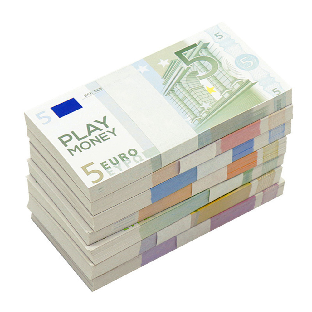 Realistic Euro Banknotes Paper Prop Money One Stack 100 Pcs for Halloween Christmas Easter Parties and Movie Props