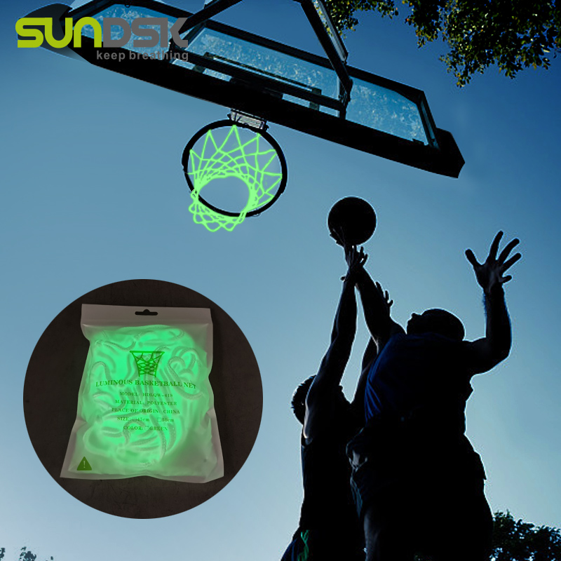 Hot sale custom Polyester luminous glow in the dark basketball net