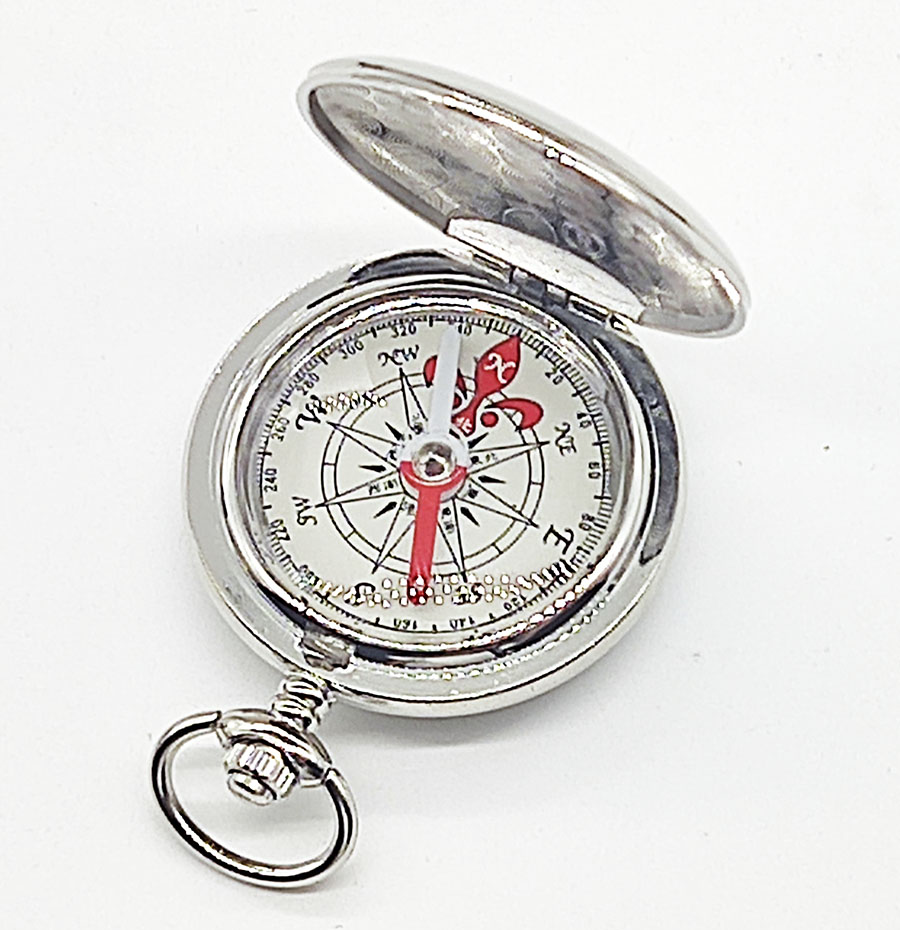 Antique Compass pocket watch,Compss With Pop-up Lid,Silver Compass With Lid