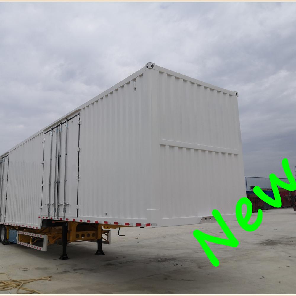 # Oyjd новая горячая распродажа транснациональных транспортных 40ft бортовой прицеп ван грузовой ящик с 3 бренд оси скелета шасси полуприцепа