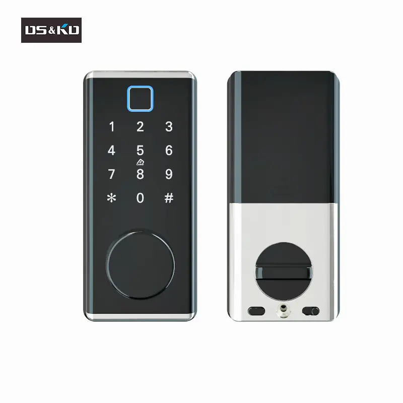 smart tm key screw lock by outdoor ic card tuya sim card mobile phone control gsm door lock thumb print door lock with card
