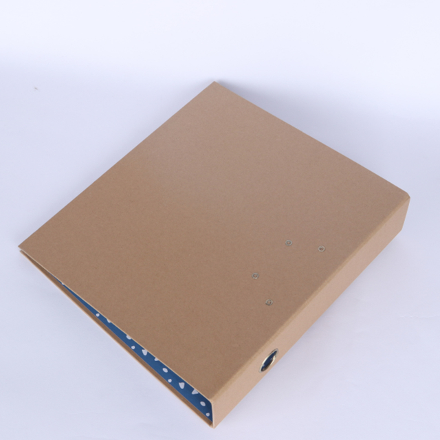 Factory wholesale custom Lever arch kraft paper file folder 2 color printing important document folder