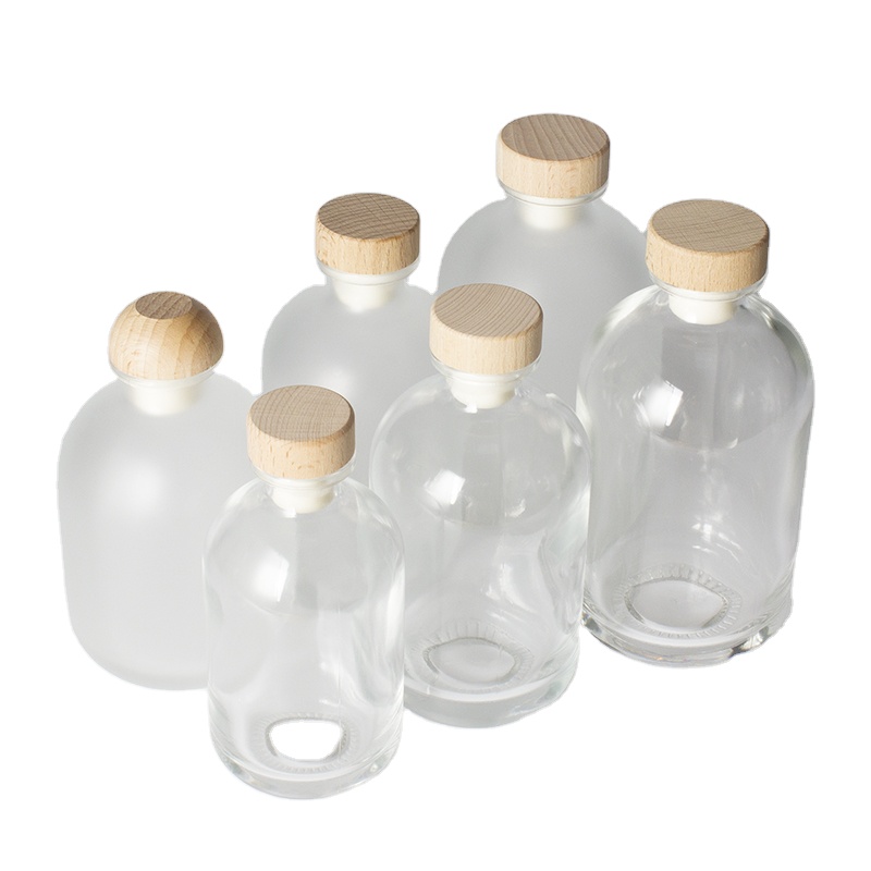 Wholesale 250ml 500ml Fruit Juice Ice Wine Frosted Glass Bottle With Cork