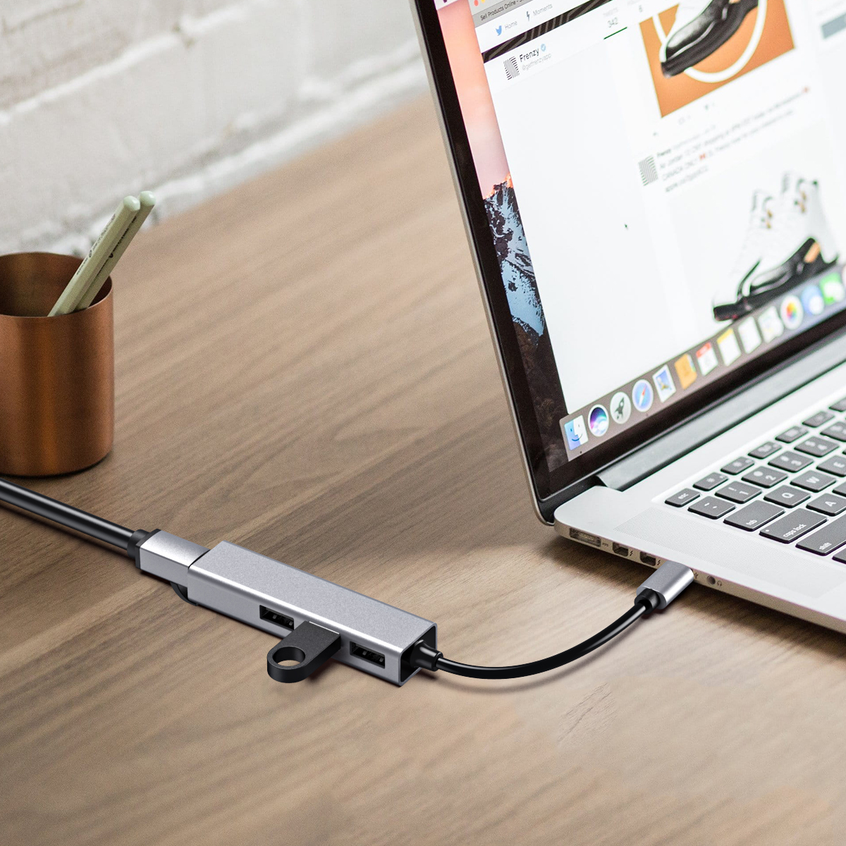 4 в 1 type-C USB концентратор с Gigabit Ethernet RJ45 сетевой адаптер для ПК Usb Hub 3,0 с адаптером питания