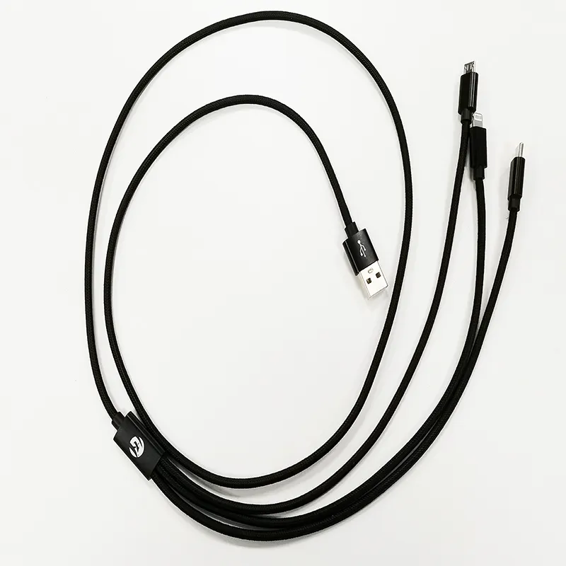 3 In 1 Magnetic Braiding USB Cable 3 In 1 Fast Charger Cable