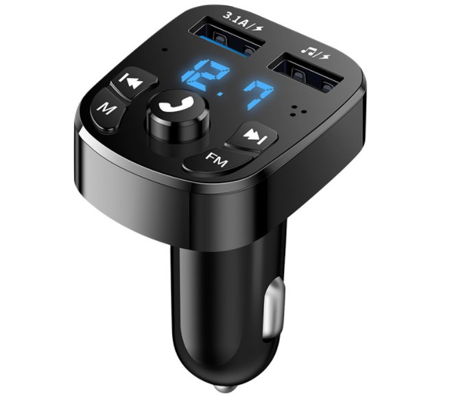 Дешевый TrendingFM-передатчик для автомобиля, двойной USB 3,1 LED V5.0 беспроводной радиотюнер, музыкальный плеер/автомобильный комплект с громкой связью