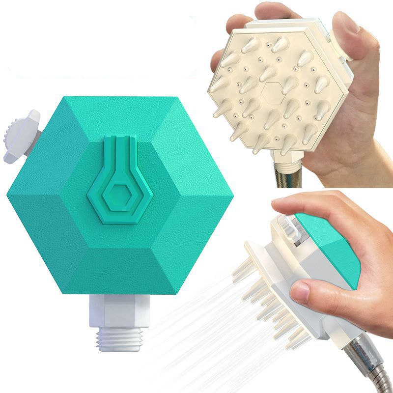 2 in 1 Pet Brush Bath Massage Brush Soft Silicone Dog Bath Brush Scrubber Shampoo Dispenser