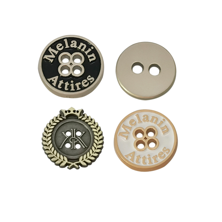 2021 zinc ally engraved logo custom sewn metal button for shirts clothes