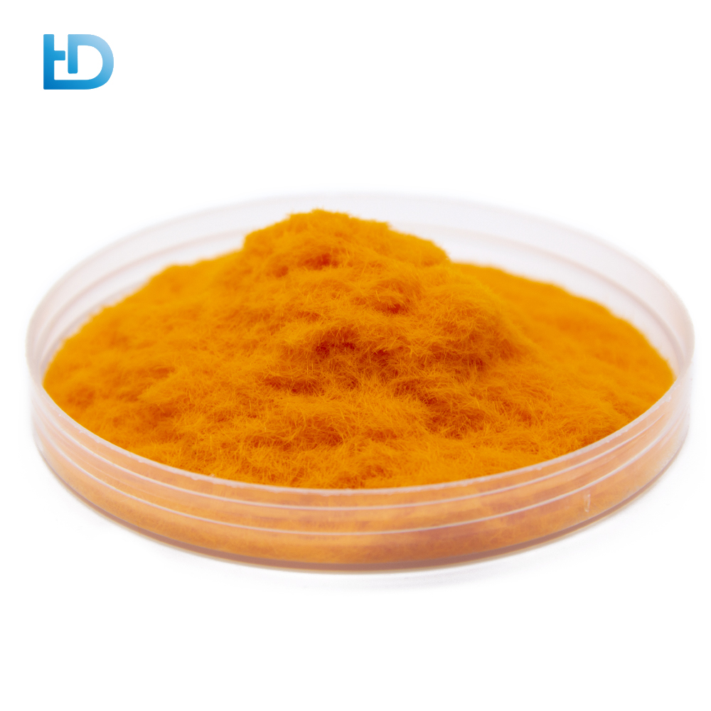 Flocking base at the bottom of a colored powder base