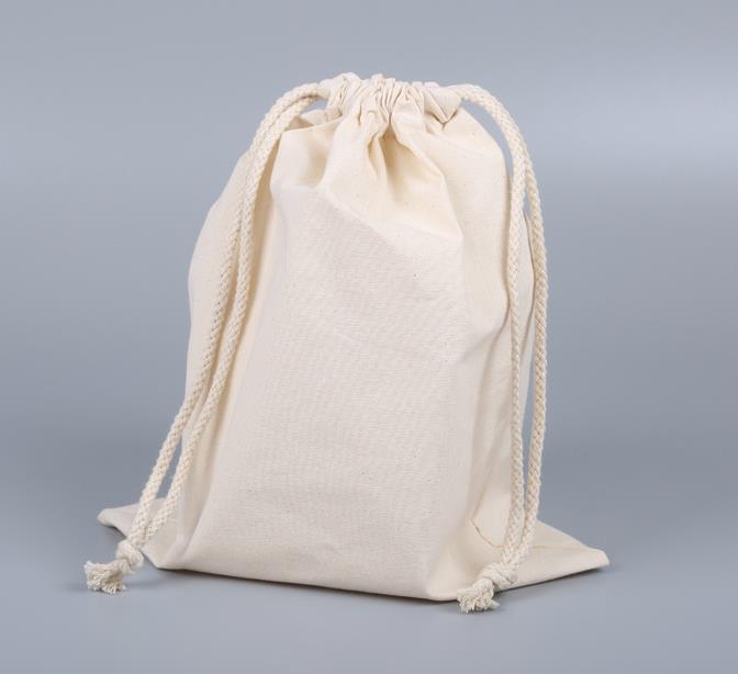 Низкая стоимость 6x8 дюймов натуральный цвет хлопок Drawstring сумка