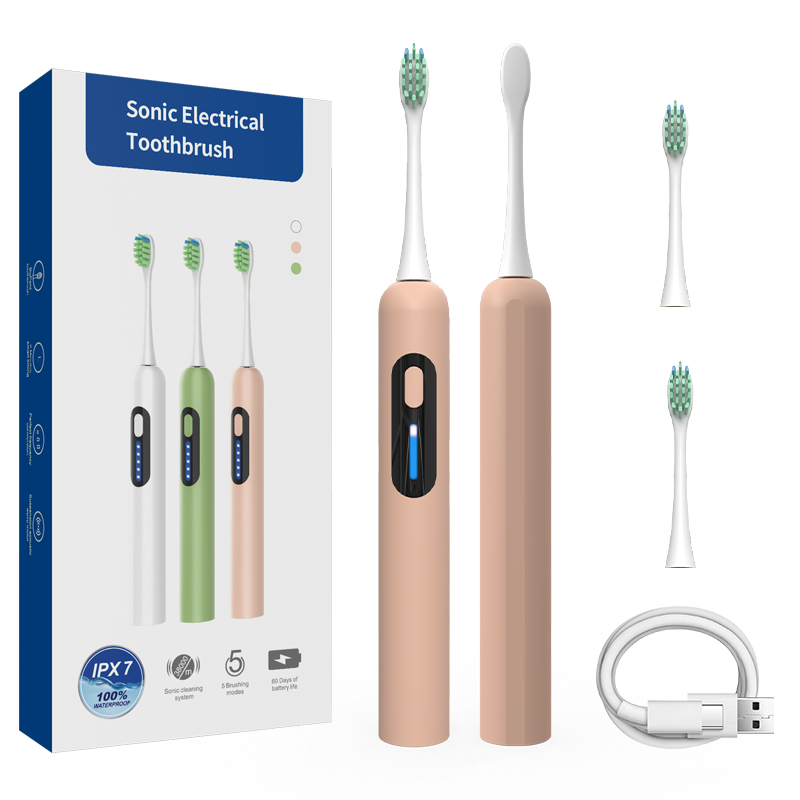 pressure sensor Diamond Clean Sonic Electric Toothbrush with 2 Replacement Heads for Family Oral Care Adults