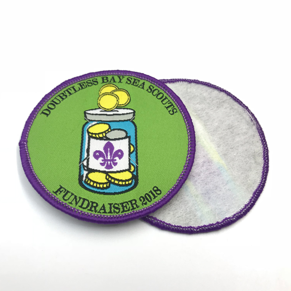 Custom Soccer Team Name Logo Machine Woven Sport non woven Fabric backing Patch and Badge for Uniform Clothing