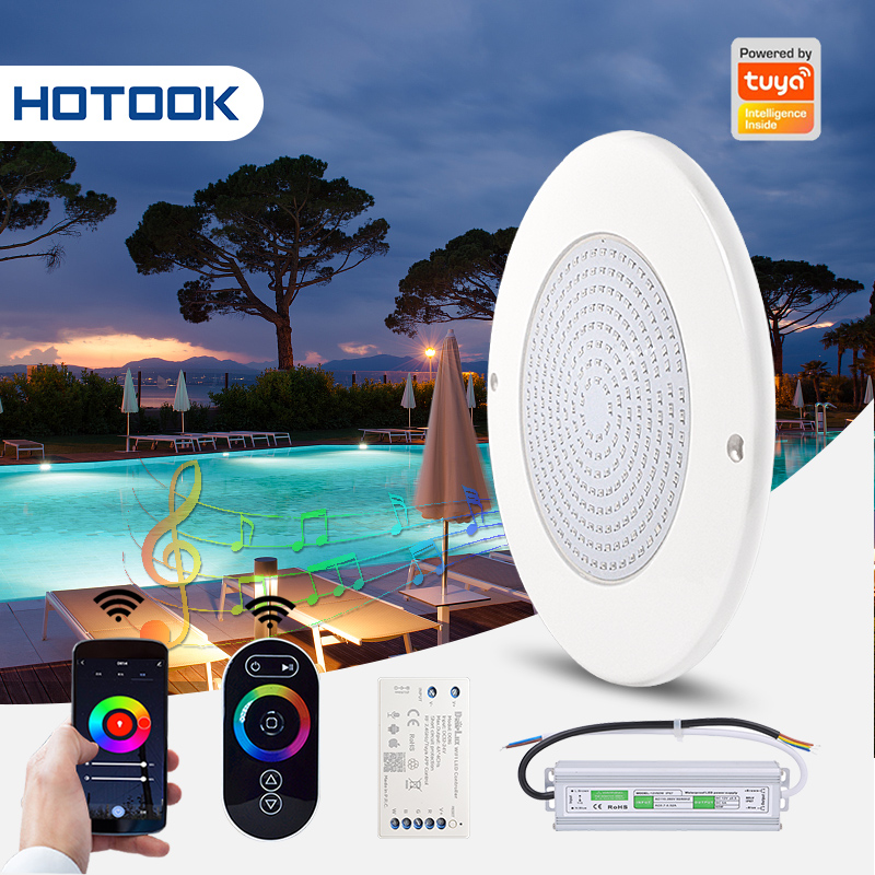 Hobeen патент 7 мм толщина 18 Вт подводная Светодиодная лампа альберца RGB IP68 DC 12 В умный Wifi контролируемый комплект светодиодные фонари для бассейна