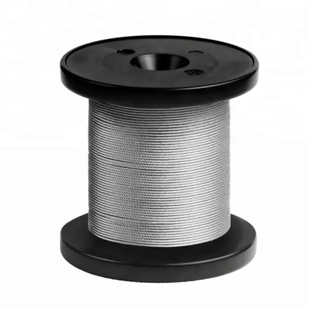 High Carbon Steel 7mm 7x19 Steel Wire Rope Trolleying  Ungalvanized Steel Cable Wire Rope for Tower Crane