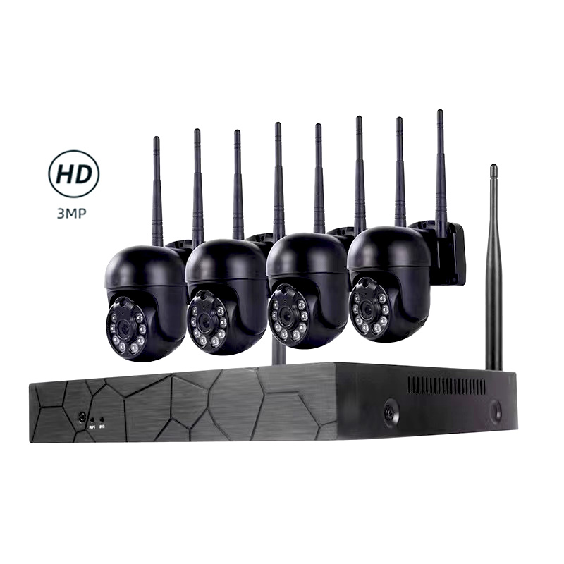 4-канальная система видеонаблюдения, 3 Мп, Wi-Fi, комплект Nvr, беспроводная камера Eseecloud Wi-Fi Ip PTZ камера, комплект Nvr