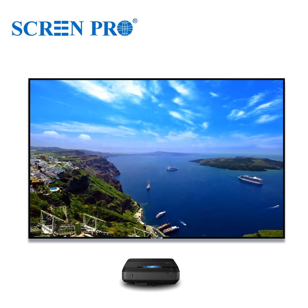Бесплатная доставка, 120 дюйма, 4K T prism, ультракороткий проектор с фиксированной рамкой, экран ALR CLR с окружающим светом, отклоняющий проекционный экран