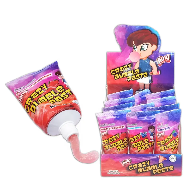 New 2023 wholesale fruit flavor Toothpaste bubble gum for kids