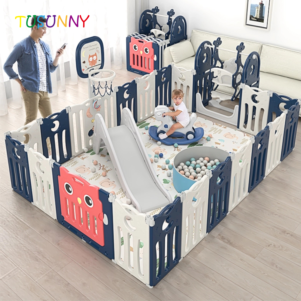 Pe Portable Baby Play Yard Foldable Safety Plastic Fence Plastic Kids Large Baby Playpen
