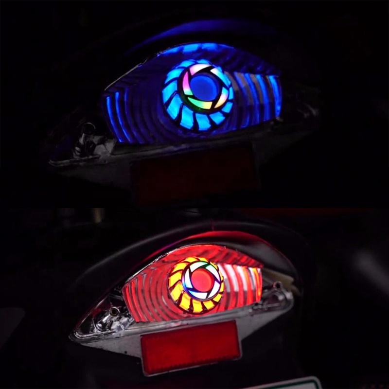Задний фонарь RGB «ангельские глазки», стоп-сигнал для мотоцикла, стробоскоп, задний фонарь, предупреждающий светодиод