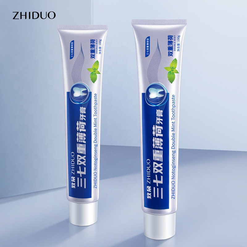 OEM Фирменная зубная паста ZHIDUO notoшень с двойной мятой и белой зубной пастой, зубная паста для полости рта