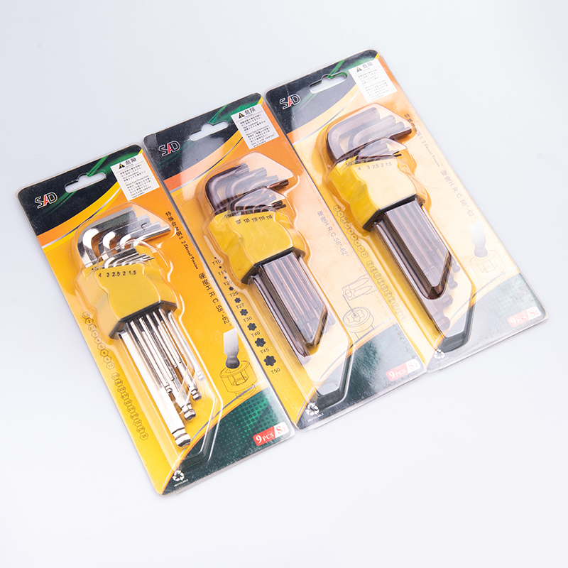 Hot Sale 9 Piece Ball Head S2 Hex Allen Key Set And Torx Head Allen Key Wrench Set
