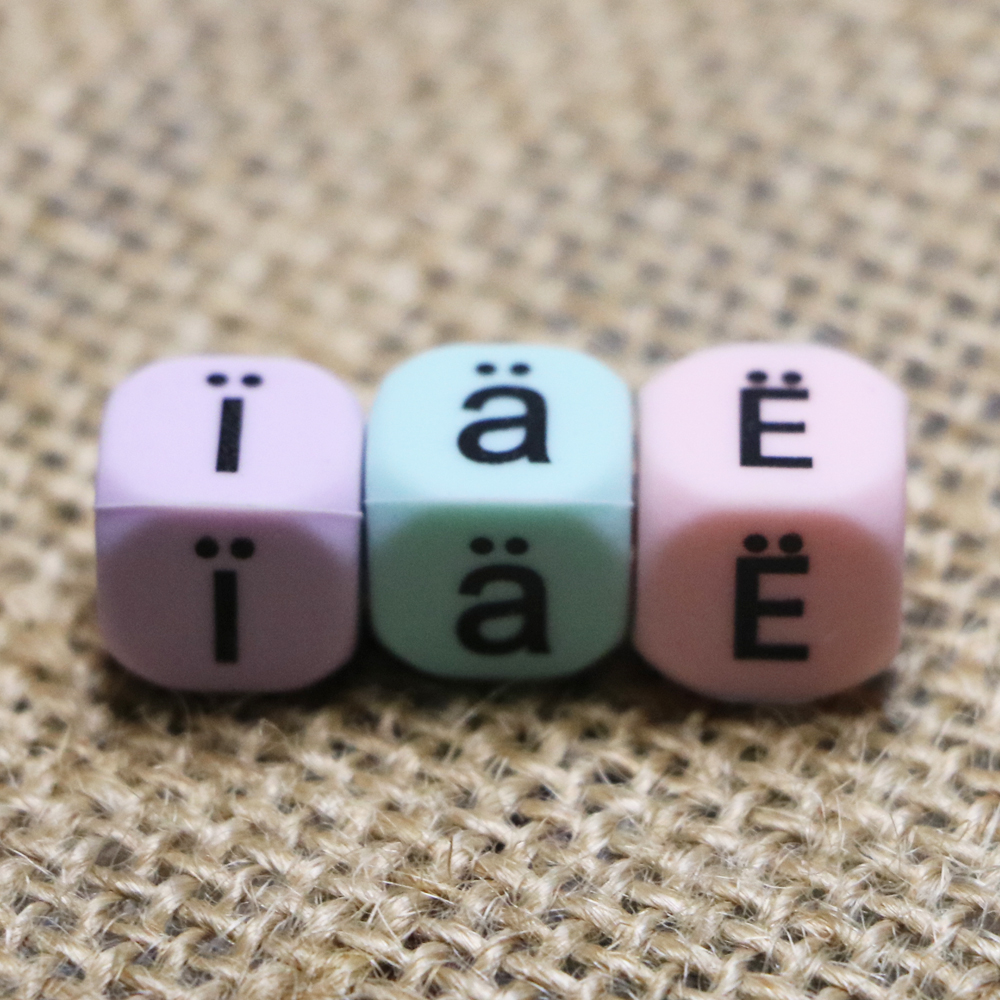 Silicon Loose Letter teething Beads Russian alphabet letter beads