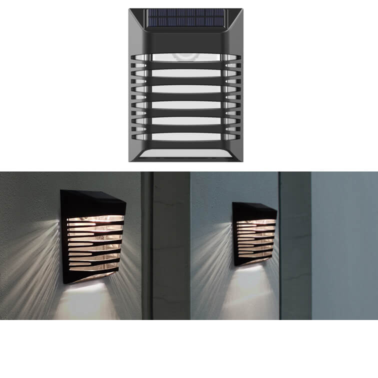 2 Modes Solar Fence Lights Outdoor Waterproof Fence Deck Step Yard Stair Garden Solar Powered LED Wall Light