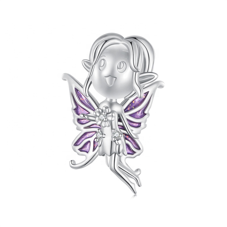 custom faery keychain sorority 925 sterling silver bracelet charms butterfly wholesale cute designer enamel jewelry charm