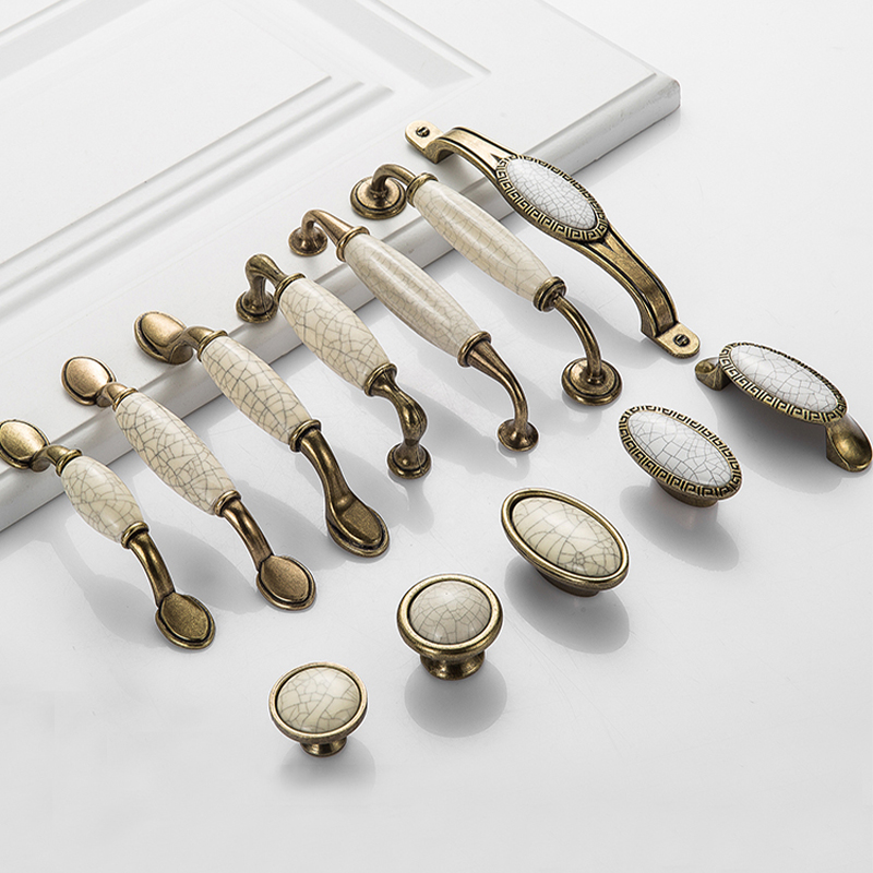 Ceramic Drawer Pulls Antique Kitchen Vintage Knobs and Pulls Handles for Cabinets Ceramic Handle Furniture Handle Traditional