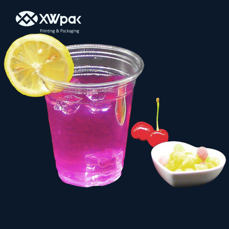 Custom printed compostable clear disposable plastic 100% biodegradable PLA cup