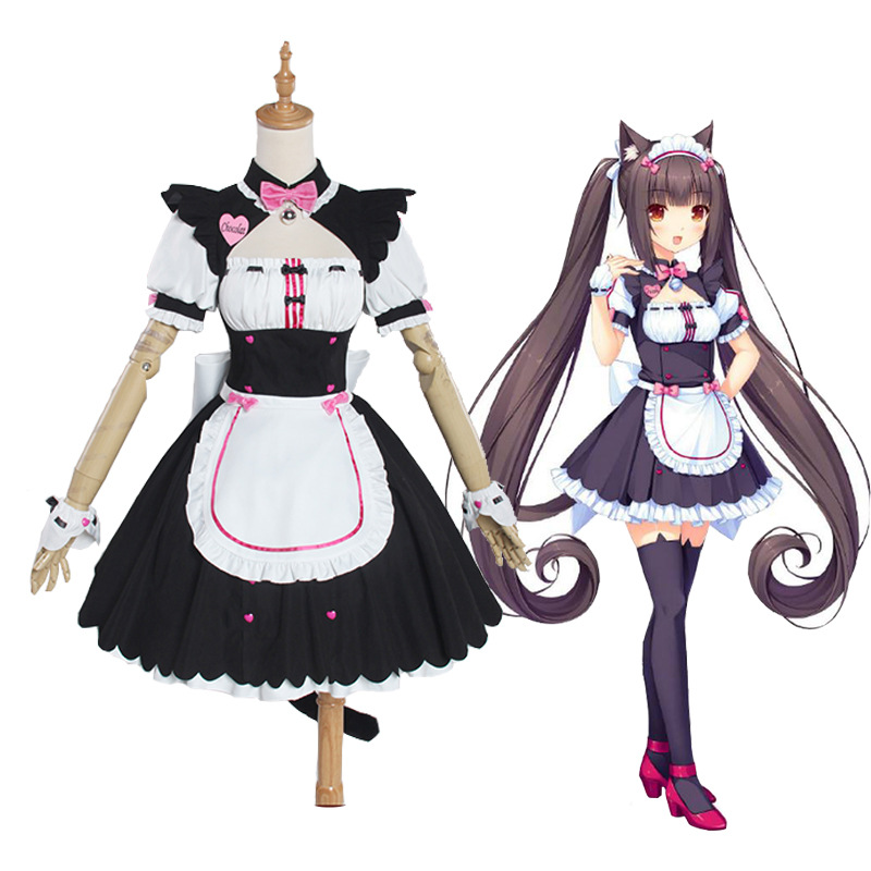 Платье-фартук для горничной NEKOPARA OVA Chocola Vanilla, униформа, костюмы для костюмированной вечеринки в стиле аниме
