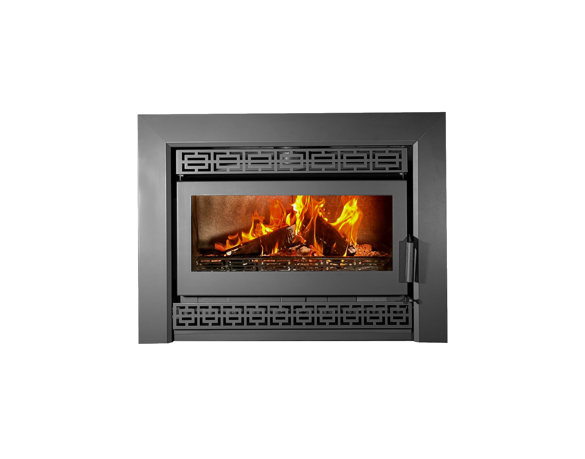 High Quality European Embedded Four-sided Spectacular Fire Wood Burning Household Fireplace Set and Accessories